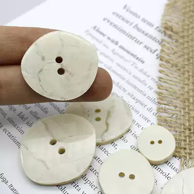 Beige white marble resin button irregular shaped skirt shirt decoration button coat sweater suit buckle