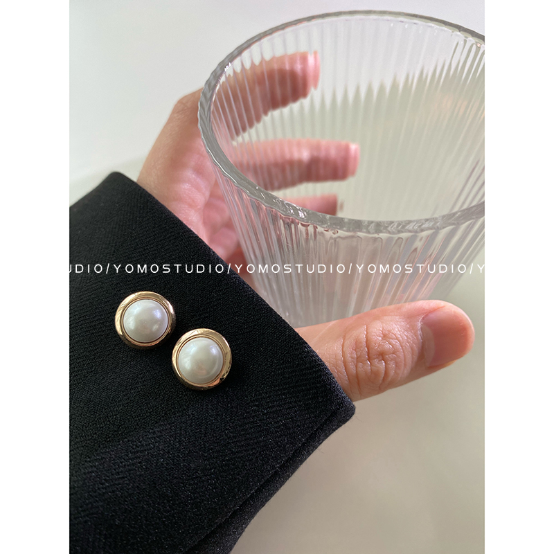 YOMOSTUDIO METAL PEARLS KNIT SMALL FRAGRANCE 100 LAP WIND BUTTONS Woman Dress Round Blouse Collar Coat Sleeves