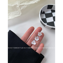 YOMOSTUDIO small fragrance elegant wind cute little flower cut resin button shirt cardigan womens button