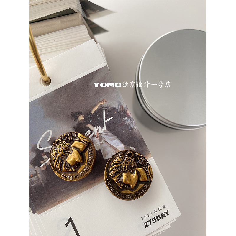 YOMOSTUDIO retro Egypt Wind metal button Clothing Accessories Ancient Gold made of old Decorative Hand Stitched