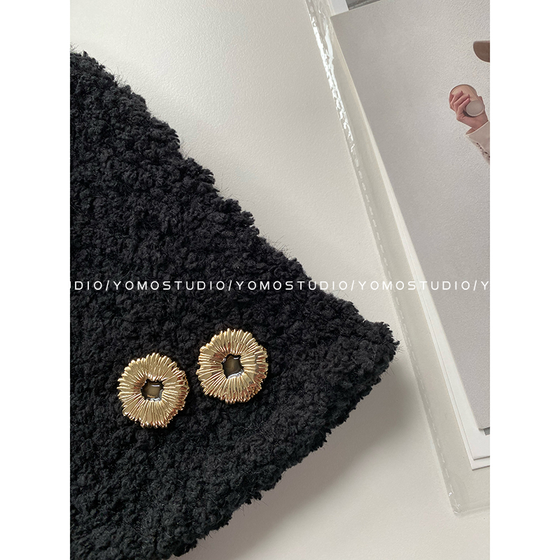 YOMOSTUDIO METAL BUTTON Geometric Irregular Sunflower Buckle Women's Clothing Decorative cardiopouses