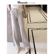 HARSIDE 2020 Autumn New chic color color waist edge design hanging feeling anti-wrinkle micro long leg trousers