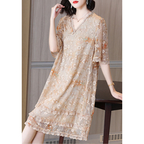 Harsid silk silk silk silk dress new summer 2022 high - end big - size skirt