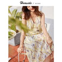 HARSIDE French sweet dress 2021 early Spring Girl gentle wind light color temperament small skirt chic