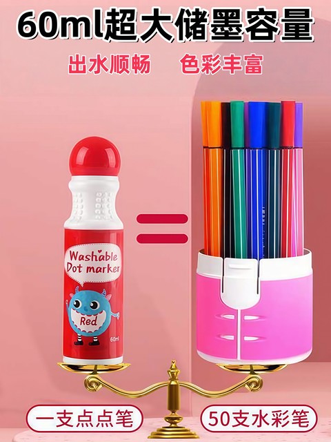 2 Years Old + Early Education Children's Watercolor Pens Are Washable and Erasable, Baby Dot Graffiti Pens, Toddler Painting Pens, Recommended by Kindergarten Teachers