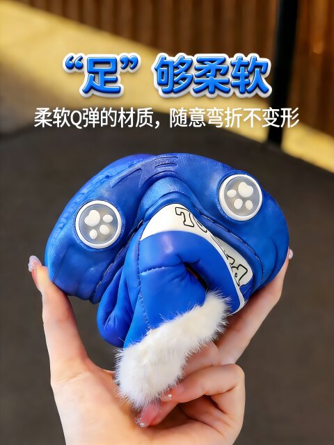 Paw Patrol Children's Cotton Shoes Winter Fleece-Lined Baby Closed-Toe Cotton Slippers Warm Boys' Snow Boots Waterproof Light-Up Slippers