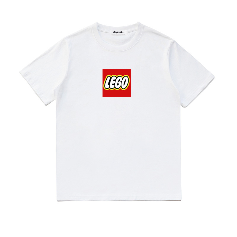 2024 Lego Co-Branded Simple Style Short-Sleeved T-Shirt Round Neck Pure Cotton Loose Tee