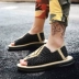 Mùa hè 2018 đôi mới dệt dép nam mùa hè cỡ nhỏ giày đi biển thông thường Sandal