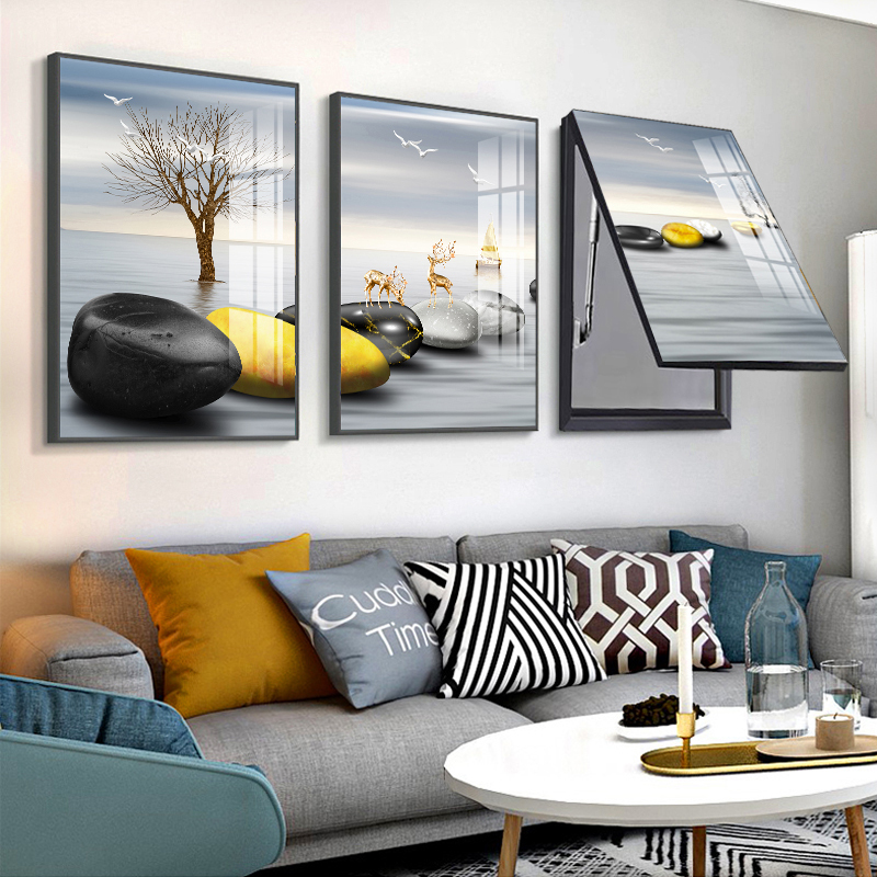 Modern Minimalist Decorative Painting to Cover the Living Room Electric Meter Box, Sofa Background Wall Art, 2026 High-End Triptych Hanging Painting Modern Minimalist Decorative Painting to Cover the Living Room Electric Meter Box, Sofa Background Wall Art, 2026 High-End Triptych Hanging Painting