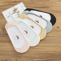 Boat socks Female non-slip anti-heel Pure Cotton Shallow Mouth Summer Thin Cotton Socks Spring Summer Full Cotton Sucking Sweat High Heel Shoes Socks