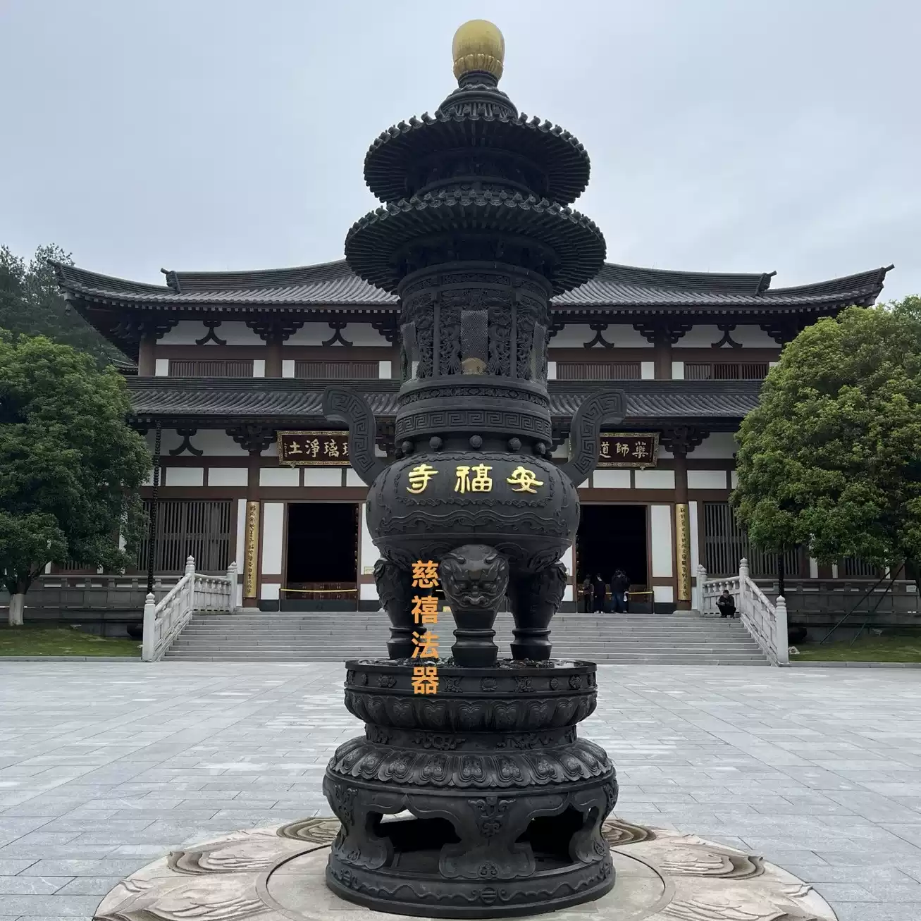 道观铸铜铁大型一层两层多层带盖仿古唐香炉寺庙定制古董宝鼎香炉-淘宝