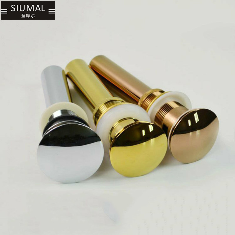 Washbasin black all-copper bouncing drainer large cover golden basin drainer with overflow basin basin accessories