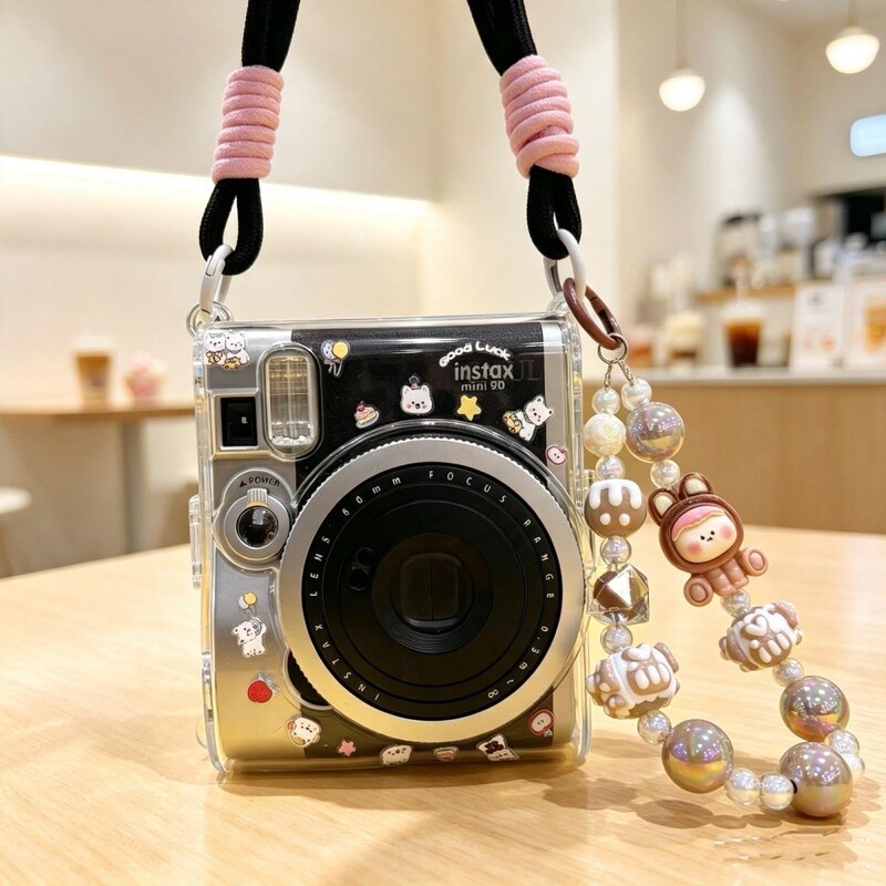 Mini90 Transparent Protective Case Fuji Instax Mini Crystal Camera Hard Case Transparent Chain Mini90 Transparent Protective Case Fuji Instax Mini Crystal Camera Hard Case Transparent Chain