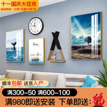 Nordic living room decoration painting sofa background wall back hanging painting light luxury crystal porcelain modern creative combination restaurant wall painting