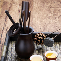 Tea ceremony six gentlemen combination Full set Kung Fu tea set Spare parts Bamboo tea tea clip tweezers Solid wood