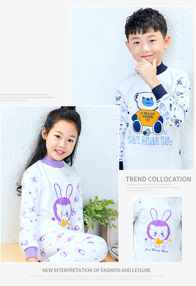 Đồ lót trẻ em, quần áo mùa thu, bộ đồ cotton, cotton, mùa xuân và mùa thu, cổ áo, phần mỏng, bé trai, quần áo mùa thu, bé gái, quần mùa thu, áo len cotton áo trẻ em