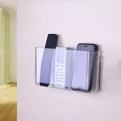Non-perforated wall-mounted remote control storage box living room TV mobile phone air conditioner remote control board storage layer rack multi-function