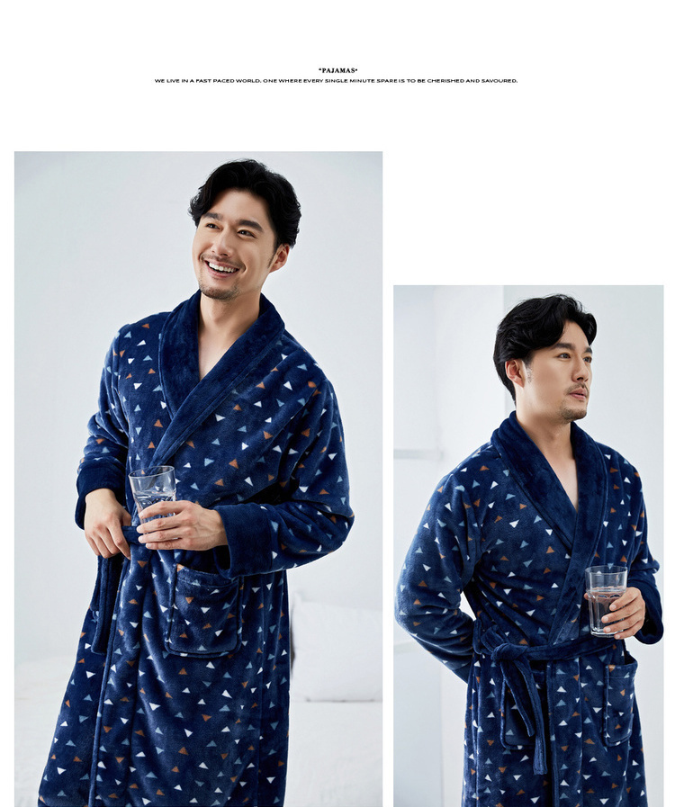 Áo khoác nam mùa đông dày ấm áp flannel 2018 mới phục vụ lông cừu san hô nam có thể mặc áo ngủ nữ
