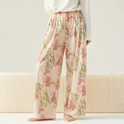 Dingguagua 100% pajamas ຝ້າຍ, ກາງເກງຂາກວ້າງຂອງແມ່ຍິງກາງແຈ້ງ, ສະດວກສະບາຍ, breathable ແລະ trousers ເຮືອນ wearable