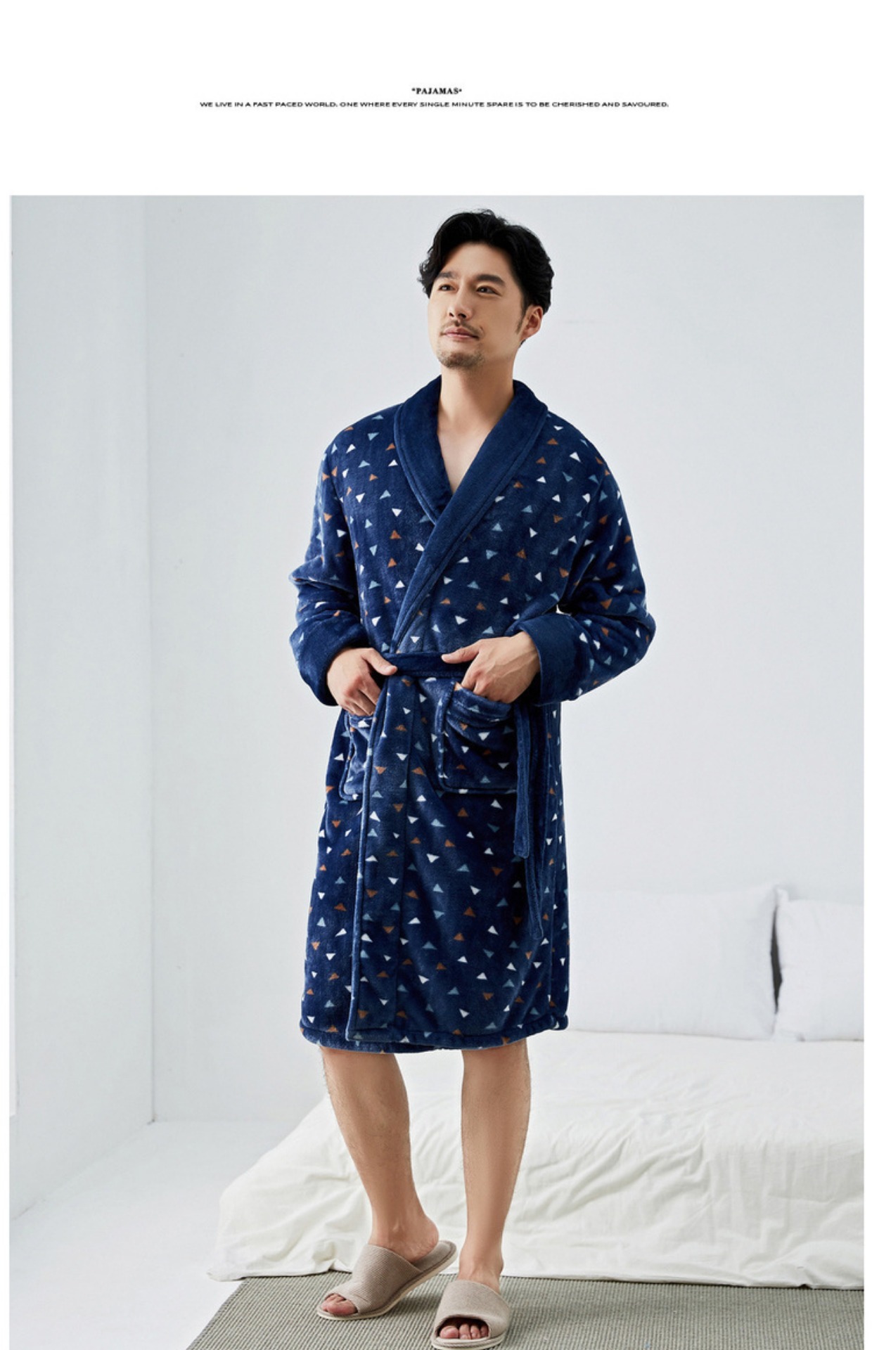 Áo khoác nam mùa đông dày ấm áp flannel 2018 mới phục vụ lông cừu san hô nam có thể mặc áo ngủ nữ