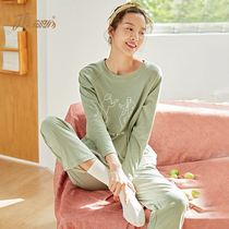 Top-peter pyjamas woman spring autumn pure cotton long sleeve big code loose home suit all cotton casual cuddly sweet and sweet
