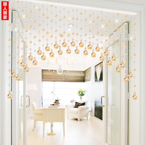 Bead curtain crystal partition curtain hanging curtain new style door curtain living room bathroom bedroom entrance light luxury new style without punching