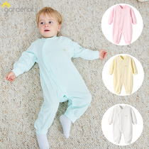 Baby cotton partial lapel one-piece spring and autumn long-sleeved newborn clothes spring baby monk clothes Haiyi autumn clothes