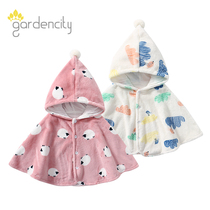 Baby out of the windproof cloak autumn and winter warm childrens cloak flannel men and women baby small shawl top jacket