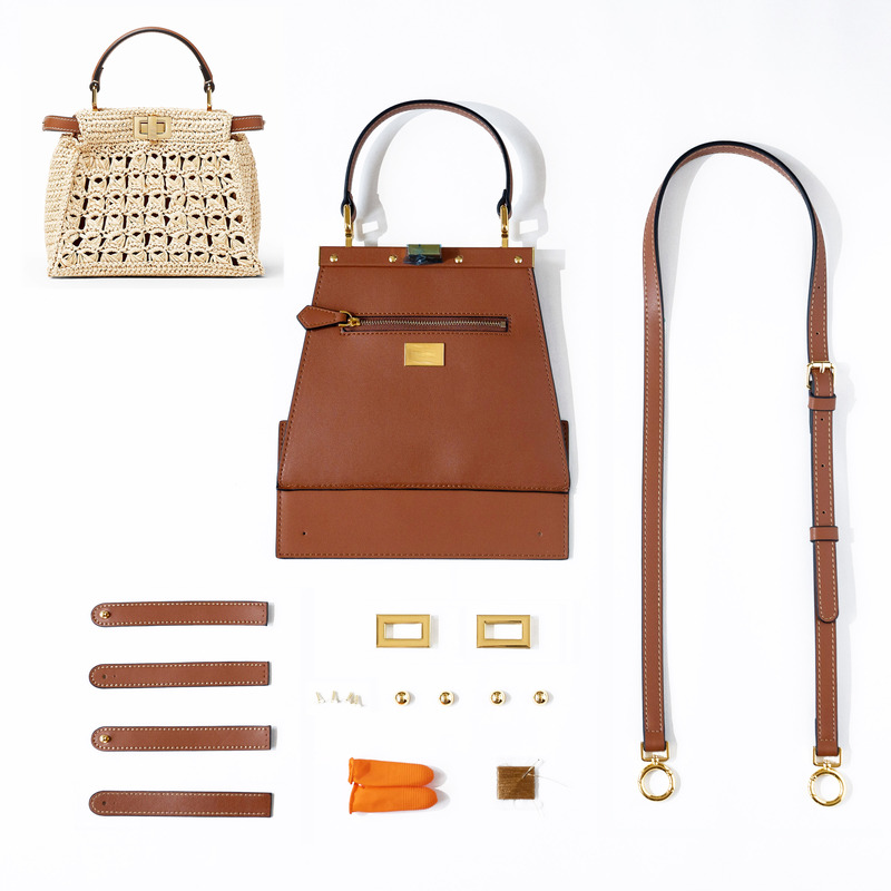 Pina·F Style Peek Raffia Woven Bag DIY Leather Accessories
