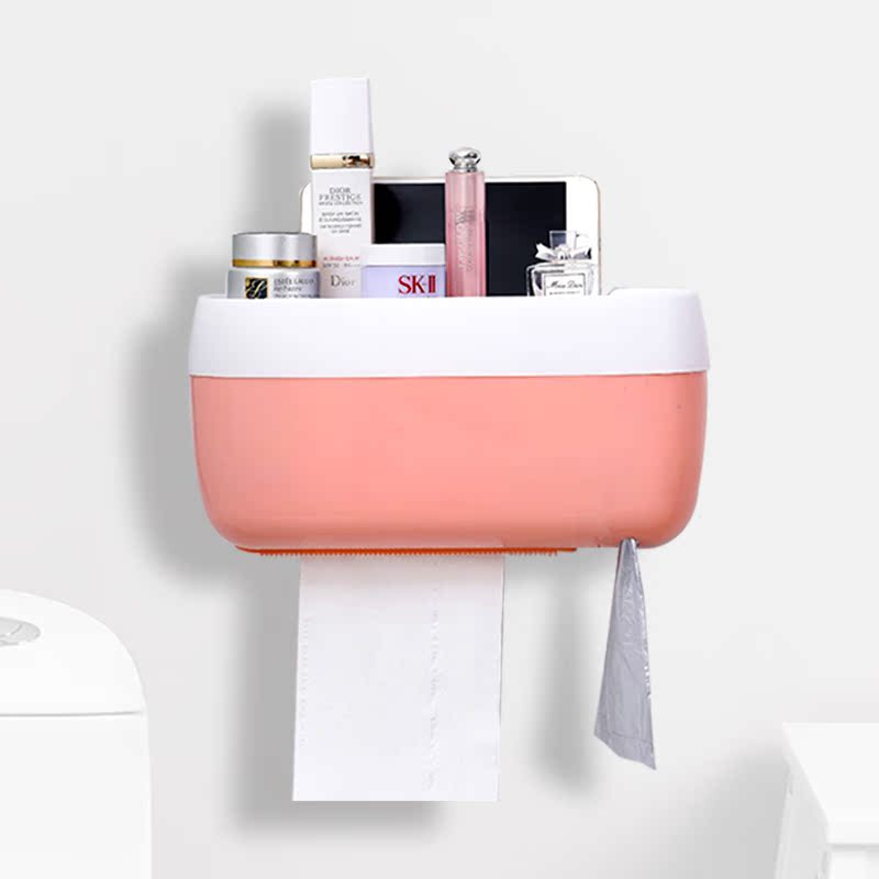 Toilet Paper Box Makeup Room Paper Towels Toilet Paper Shelve Toilet Home Free Punch Creativity Waterproof Extractable Toilet Paper Drum Toilet Paper Silo