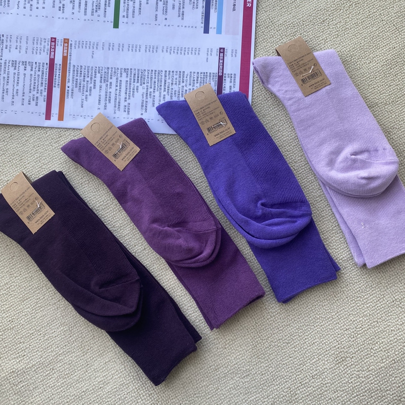 New Purple Mid-Calf Socks Imported from Korea, Simple and Versatile, Breathable Cotton Socks, Dark Purple, Purple-Red Women's Socks New Purple Mid-Calf Socks Imported from Korea, Simple and Versatile, Breathable Cotton Socks, Dark Purple, Purple-Red Women's Socks