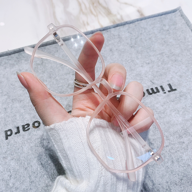Milk tea color tr90 glasses frame female can be with lens retro - light myopia super lightweight in the face of large face eye frame