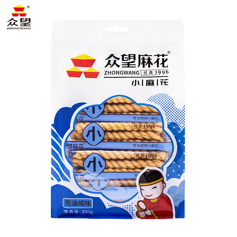 众望小麻花独立包装袋350g小吃的咸味办公零食传统糕点湖北特产