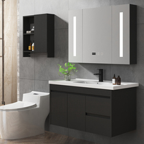Solid wood bath cabinet modern minimalist toilet surface basin pool washstand Smart mirror light lavish washbasin cabinet Composition