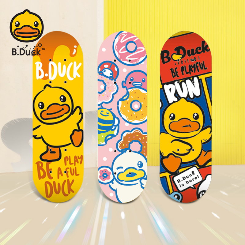 B Duck little yellow duck children's skateboard 3-12 years old beginner professional boys and girls double warped four-wheeled scooter tide