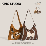 Оригинальный милый шоппер, вместительная и большая сумка на одно плечо для отдыха