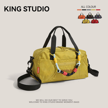 Large capacity nylon lightweight waterproof portable shoulder bag for women