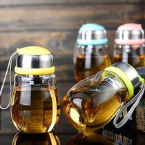 Glass portable water cup female Cup creative students Korean cute Penguin Cup Net red hand Cup leak-proof Cup