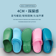 Dép đi trong phòng mổ dành cho nam và nữ bác sĩ Baotou giày đặc biệt chống trượt lỗ bệnh viện ICU y tá phòng thí nghiệm giày phẫu thuật dép da quai ngang dép lê nu