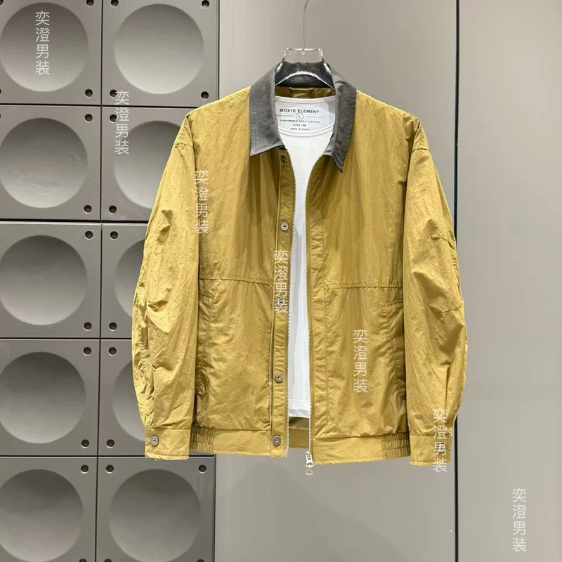 Yichen Men's New Spring Style Simple Trendy Old Money Fashion Outdoor Versatile Turn-Down Collar Loose Fit Jacket