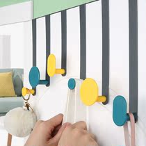 Door rear adhesive hook hanger Nordic creative non-trace-free hole rack nail-free door back type clothes hat hanging artifact