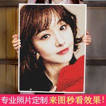 Nail painting diy custom photo creative pin painting birthday couple gift photo puzzle custom portrait nail painting bright