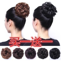 Real hair ring grip pellet head wig female disc hair wig ring Ancient wind wig bag hair accessories Divine Robots Fluffy Sloth