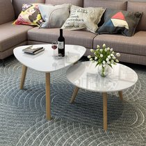 Nordic coffee table white paint creative oval coffee table simple modern small apartment coffee table mini coffee table