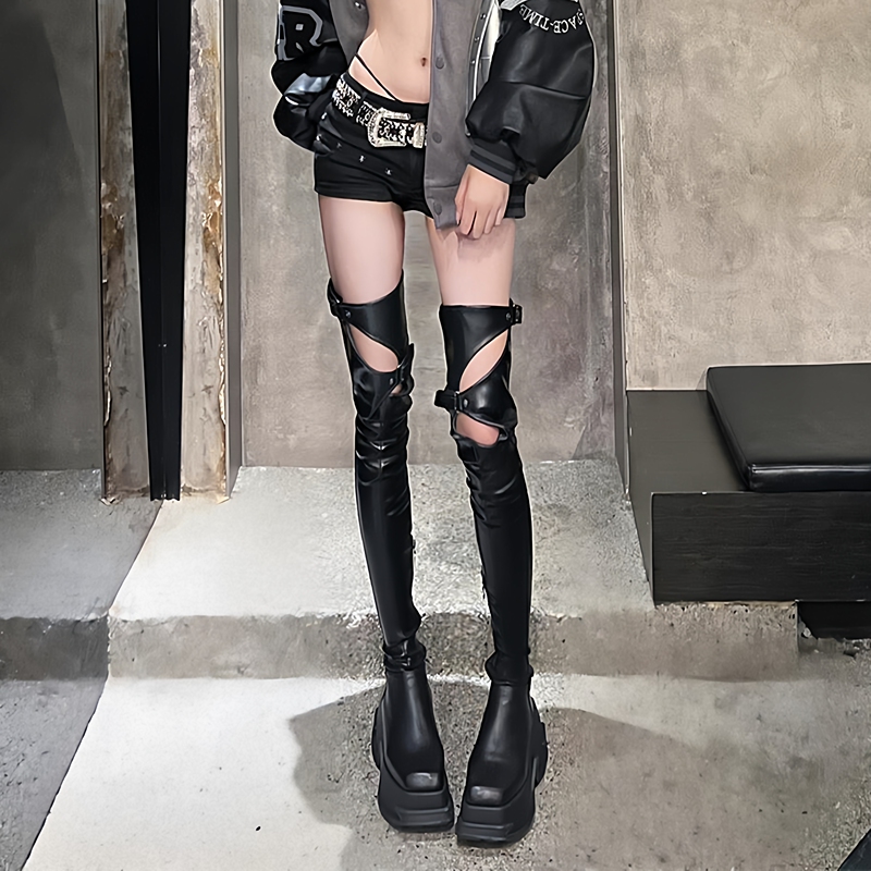 2026 Autumn and Winter New Over-The-Knee Boots Thick-Soled Height-Increasing Slimming Riding Boots Elastic Slim Boots High-Tube Long Boots for Women