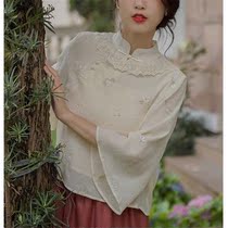 South Wind ValleyRed Sandalwood Tang Style womens clothing Republic of China style suit skirt Tea dress Retro improved cheongsam-style top women