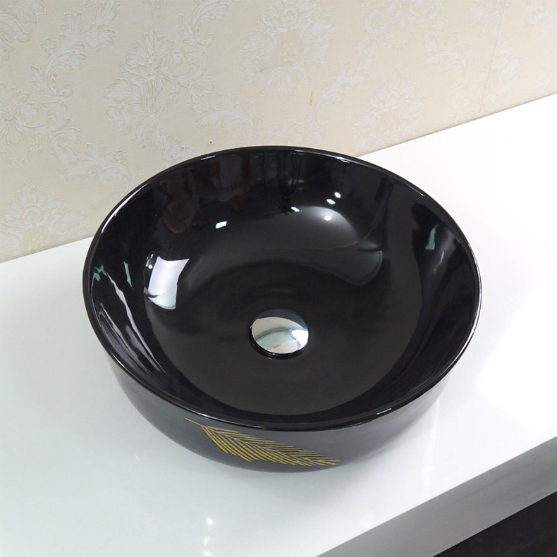 Yajun sanitary ceramic Nordic round table basin black washbasin washbasin hotel home toilet art basin