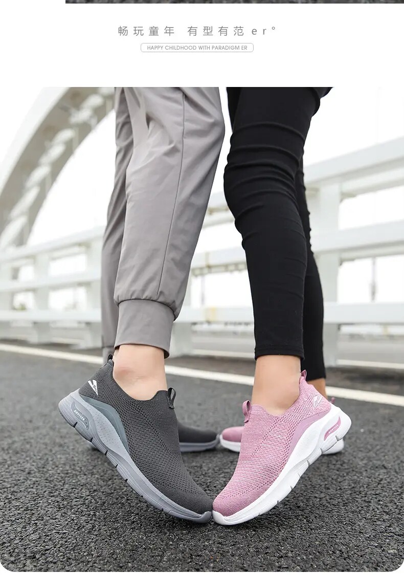 Энергичный обувь 外贸男鞋一脚蹬懒人鞋中老年春秋季网面鞋透气轻便舒适运动健步鞋 Other