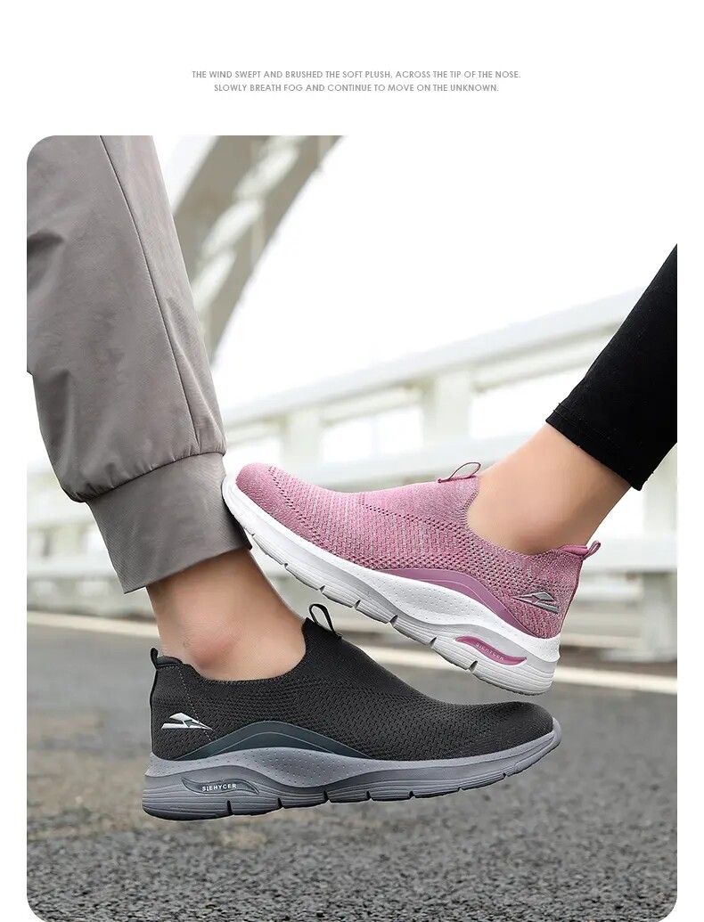 Энергичный обувь 外贸男鞋一脚蹬懒人鞋中老年春秋季网面鞋透气轻便舒适运动健步鞋 Other