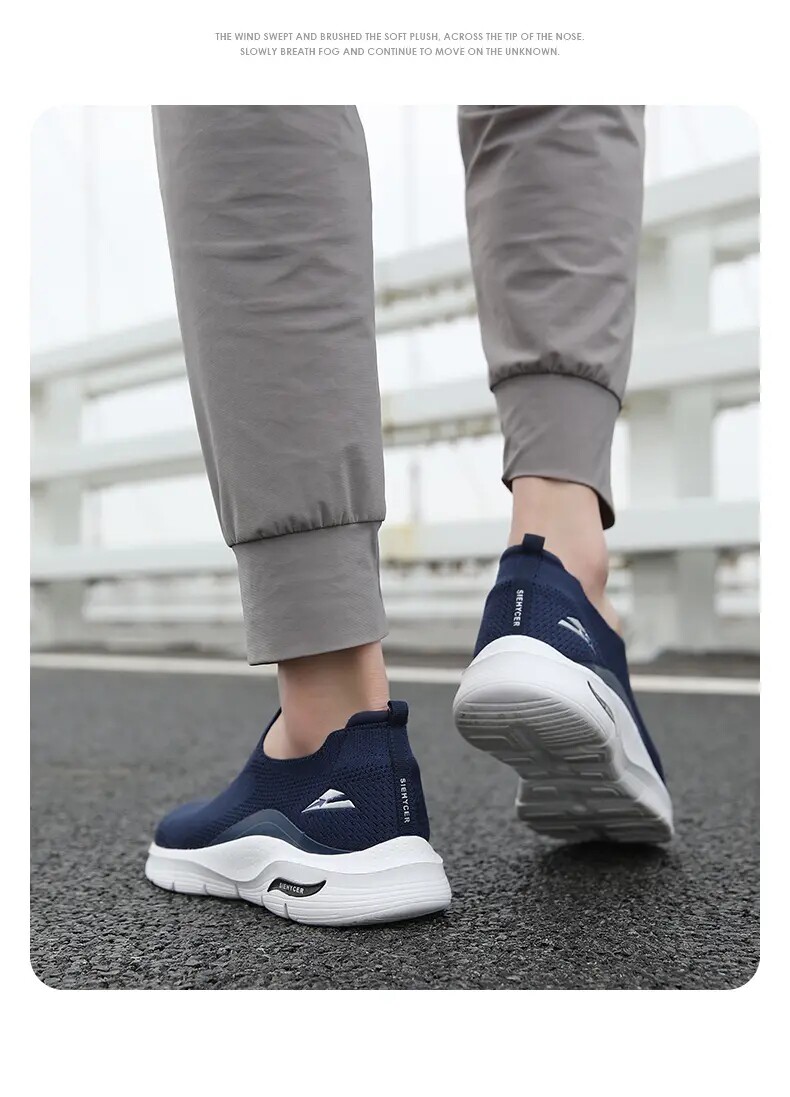 Энергичный обувь 外贸男鞋一脚蹬懒人鞋中老年春秋季网面鞋透气轻便舒适运动健步鞋 Other